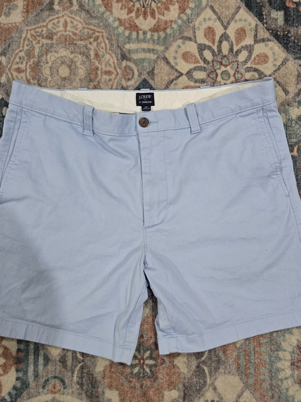 J. Crew Men’s 36 Light Blue Cotton Chino Shorts Coastal Prep Casual